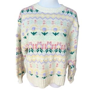 Seen and Be Seen sweater, Floral textured, Retro Feminine Sweater, Soft, NWT